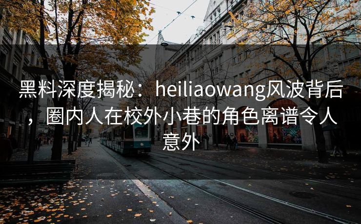 黑料深度揭秘：heiliaowang风波背后，圈内人在校外小巷的角色离谱令人意外